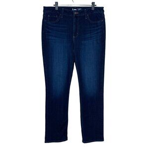 Lee Blue Jeans Straight Leg Mid Rise Dark Wash Denim Women's Size 16L